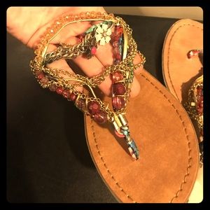 Multicolored jeweled Sandals